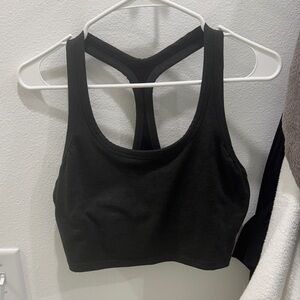 Prana heathered Black Racerback cropped Bra top